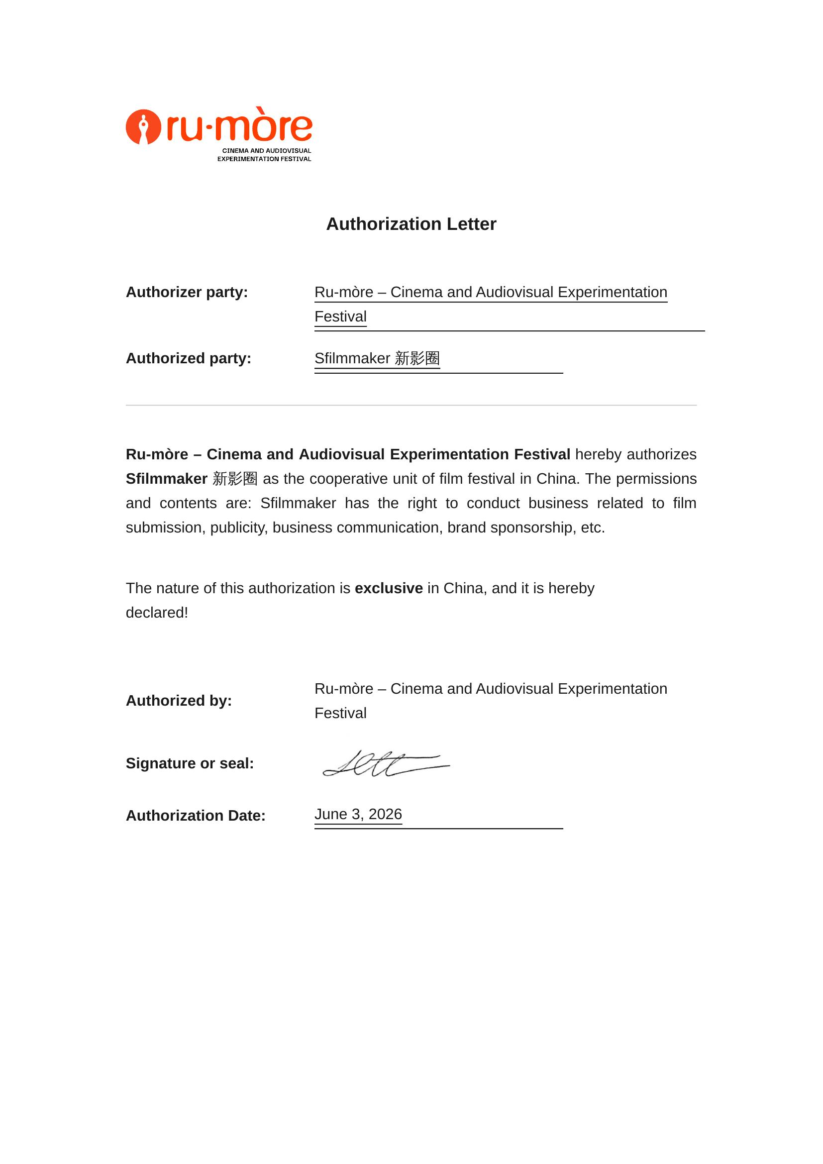 Authorization Letter