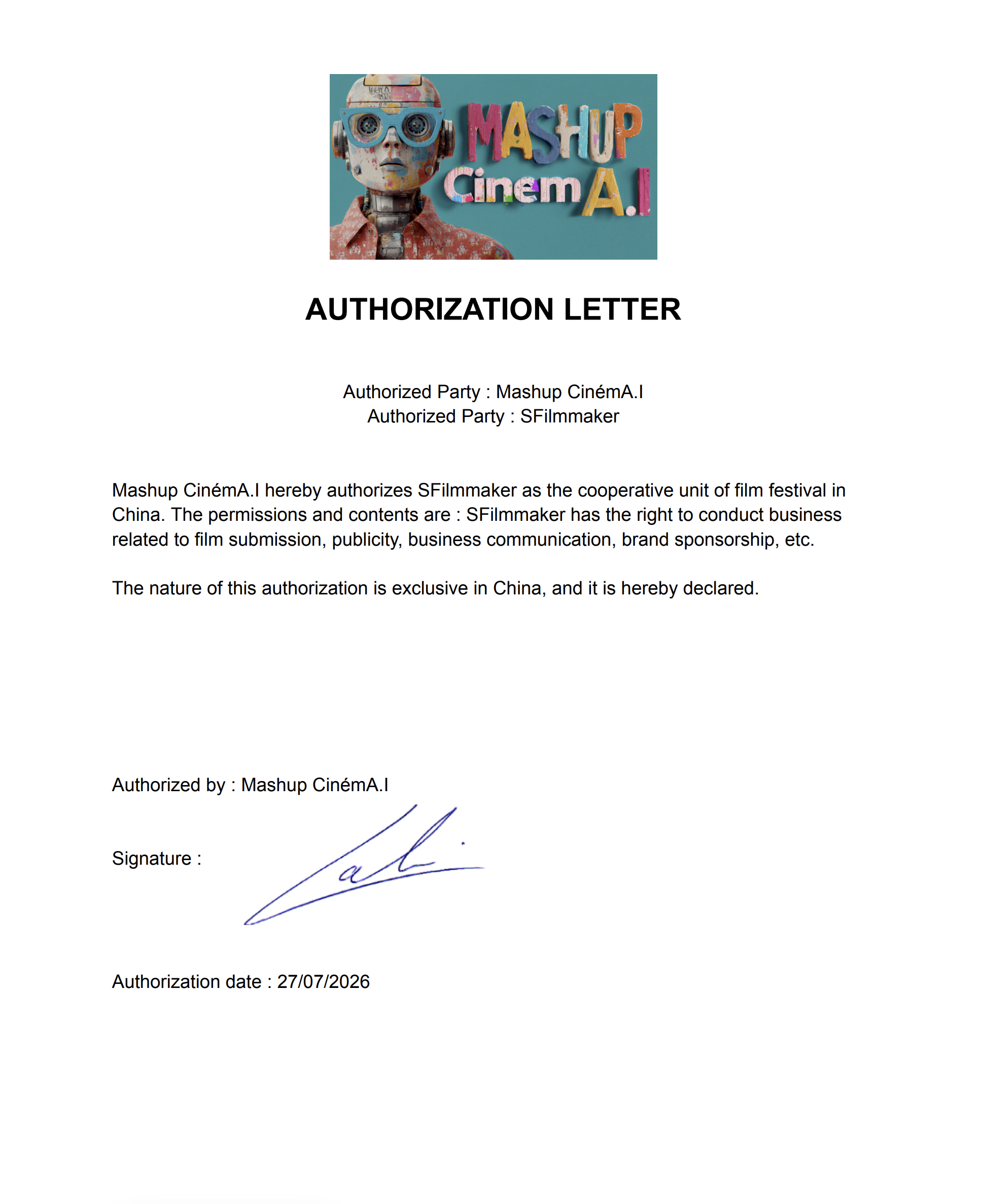 Authorization Letter