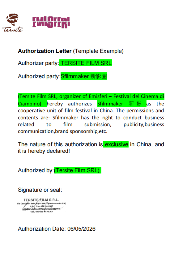 Authorization Letter